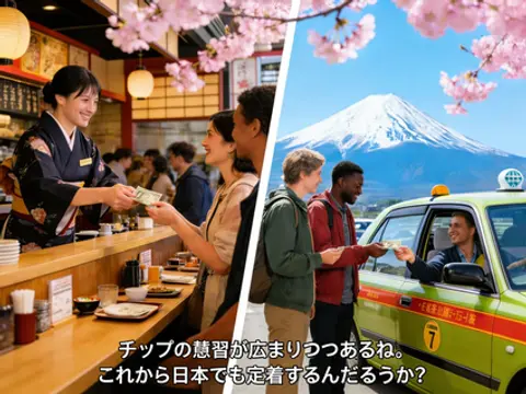 チップの慣習が広まりつつあるね。これから日本でも定着するんだろうか?